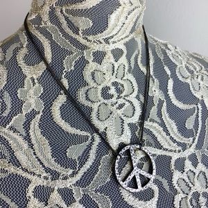 ✌️Peace Sign Pendant Double Strand Necklace